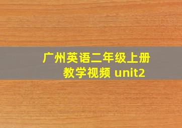 广州英语二年级上册教学视频 unit2